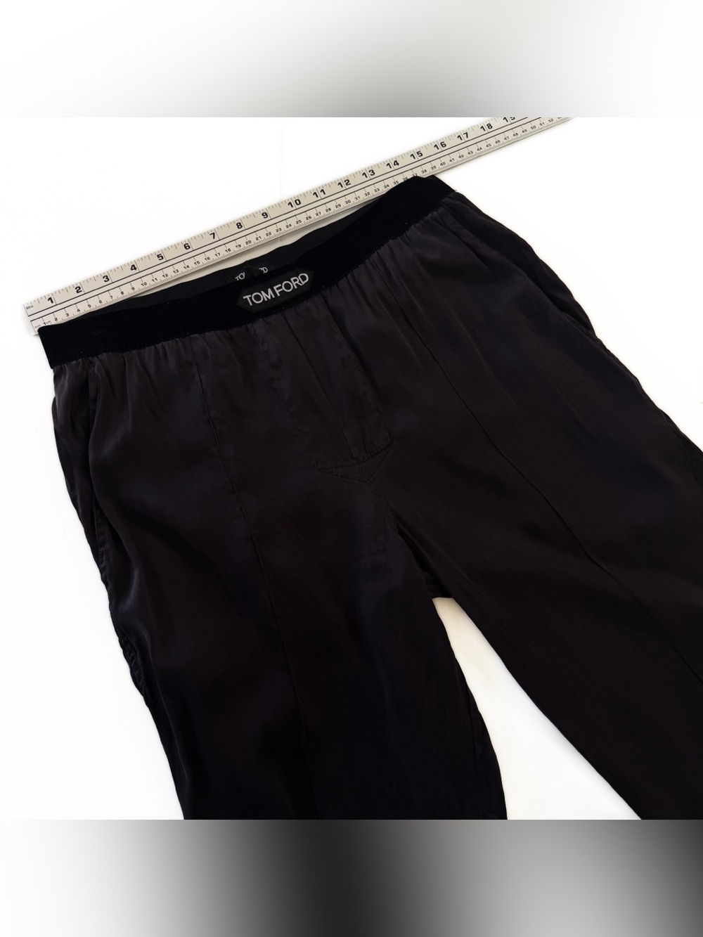 Tom Ford Mens Pajama Lounge Pants Size Medium Black Silk Velvet - Picture 3 of 6
